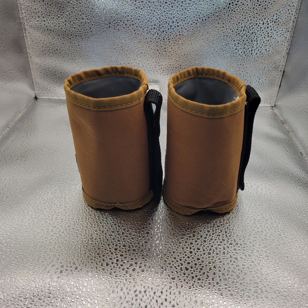 Carhartt  Koozie Insulated Beverage Sleeve Set of 2 Brown Duck Canvas Logo Patch
